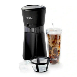 NWT Mr. Coffee® Iced™ Coffee Maker with Reusable Plastic Tumbler, Black in BOX